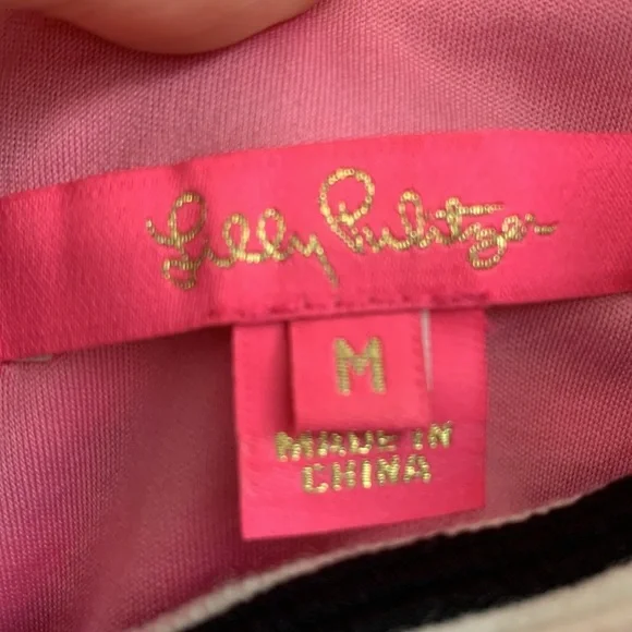 Lilly Pulitzer Alden Bell sleeve,, black and white striped dress size medium - Picture 4 of 8